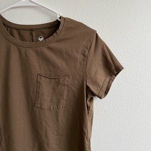 Army Green Pocket Scoop T-Shirt